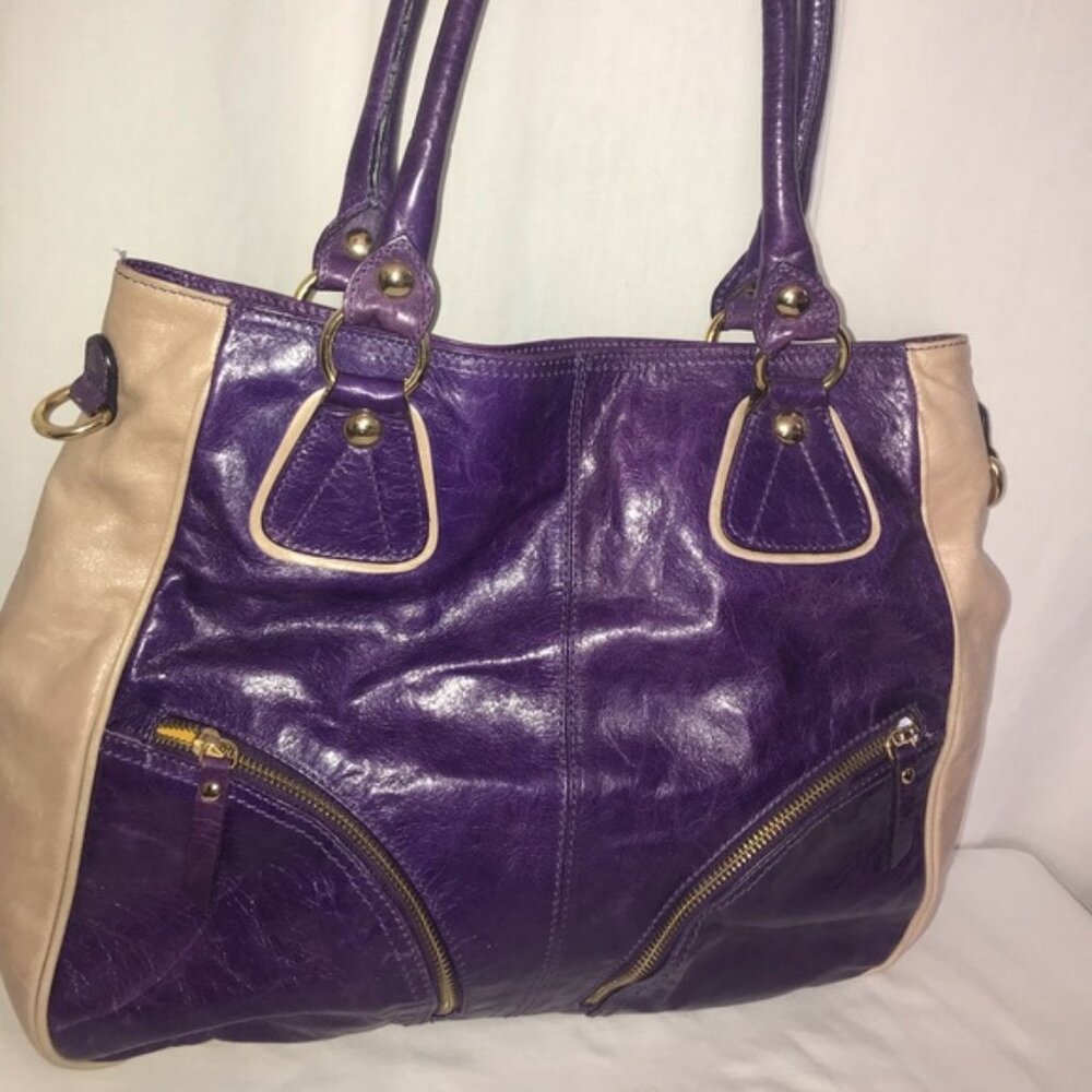 Roberta Gandolfi purple hobo bag